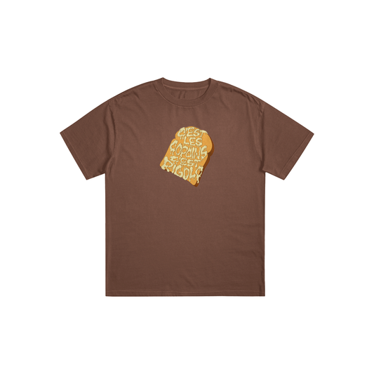 Tee-shirt Marron Brioche grand logo Oversize