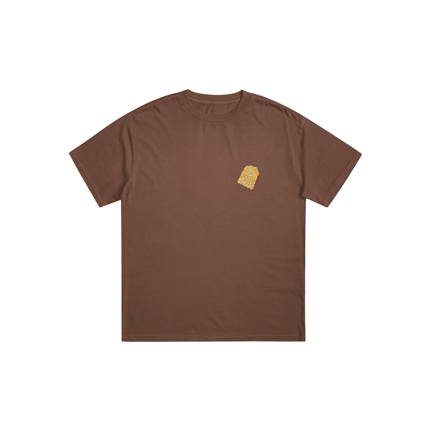 Tee-shirt Marron Brioche petit logo Oversize