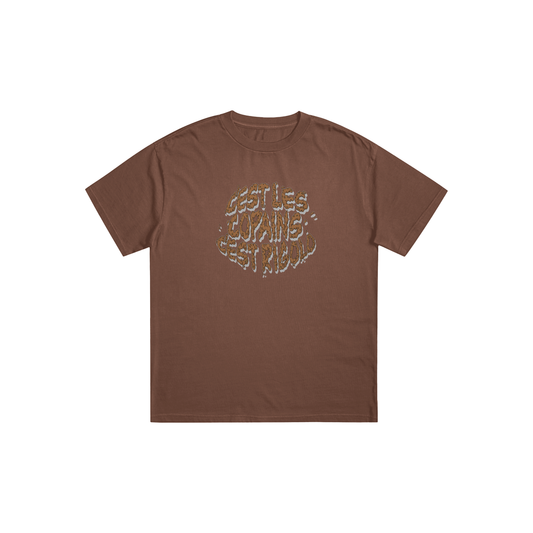 Tee-shirt Marron Caca grand logo Oversize