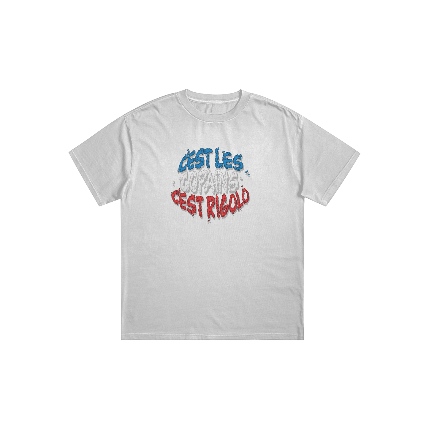 Tee-shirt blanc tricolore Oversize