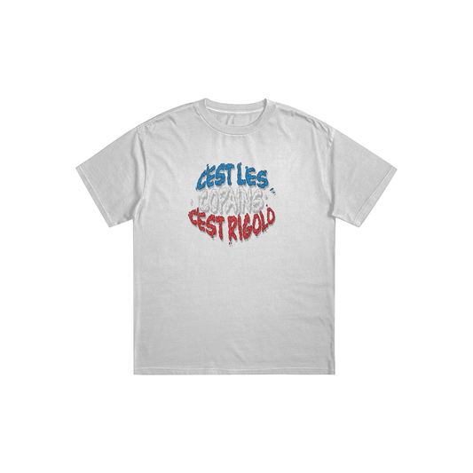 Tee-shirt blanc tricolore Oversize