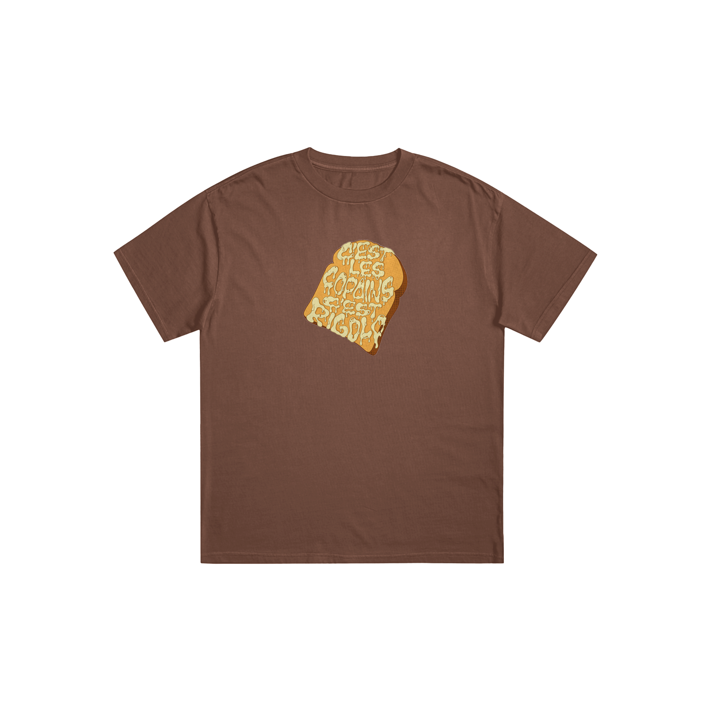 Tee-shirt Marron Brioche grand logo Oversize